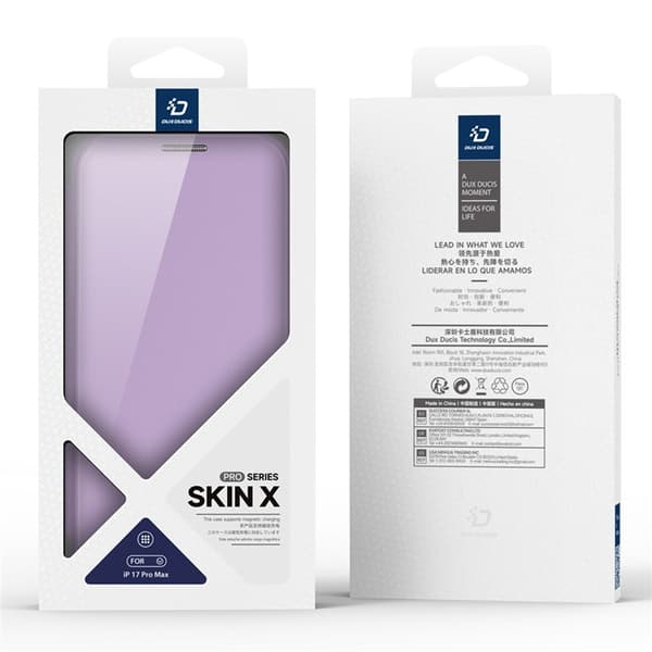 Dux Ducis iPhone 17 Pro Max Plånboksfodral MagSafe Skin X Pro Lila