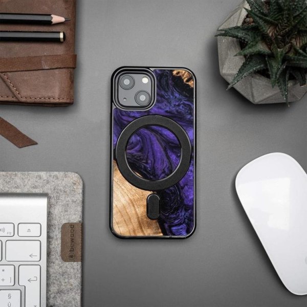 Bewood iPhone 13 Mini Mobiltaske Magsafe Unique Violet - Sort