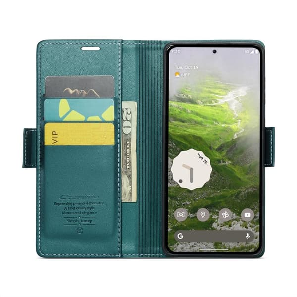 CASEME Plånboksfodral Konstläder för Google Pixel 10 Pro - Grön
