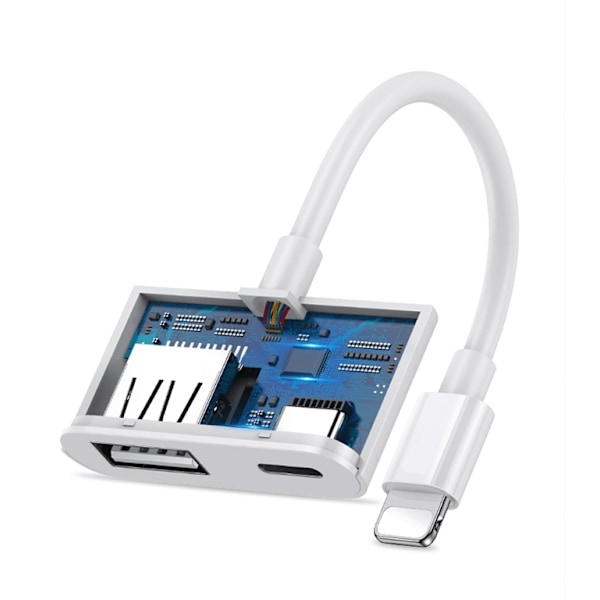 SiGN Lightning & USB Kamera Adapter 5V 1A - Vit Vit