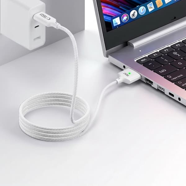 Tech-Protect Macbook-Kabel USB-C Till Magsafe 3 140w 2m Ultraboost - Vit Vit