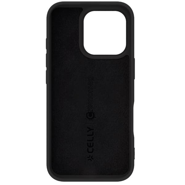 Celly telefontaske til iPhone 16 Pro MagSafe blød gummi - sort Black