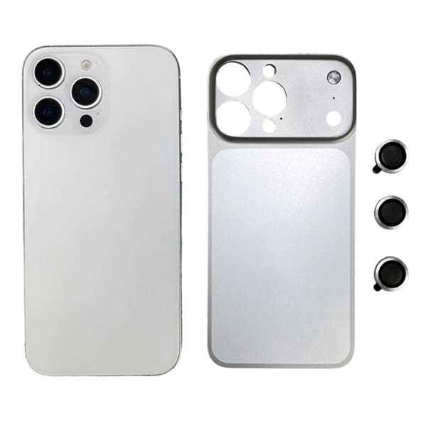 Mobilskal till iPhone 14 Pro Max Metal med Kameralinsskydd - Silver Silver