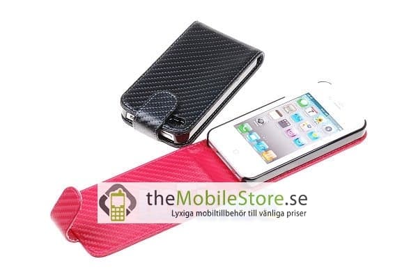 Carbon Fiber mobilväska till Apple iPhone 4S / 4 (Vit) White