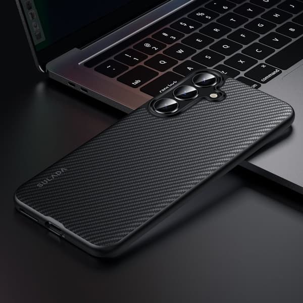 SULADA Mobilskal till Galaxy S25+ MagSafe Metallram PU+TPU Svart