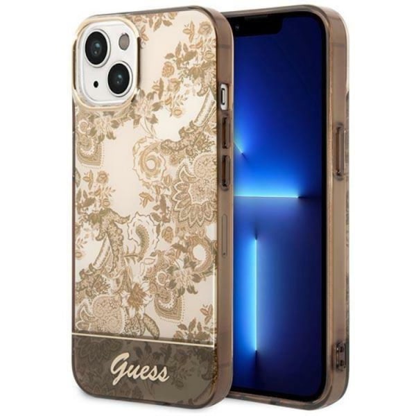 GUESS iPhone 14 Plus Cover Porcelæn Collection - Okker