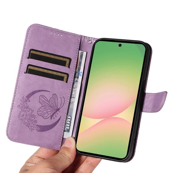 Samsung Galaxy A57 Plånboksfodral Konstläder Flip Skydd - Lila