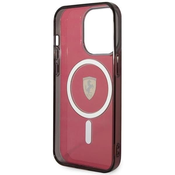 Ferrari iPhone 14 Pro Mobilskal Magsafe Translucent - Rød Röd