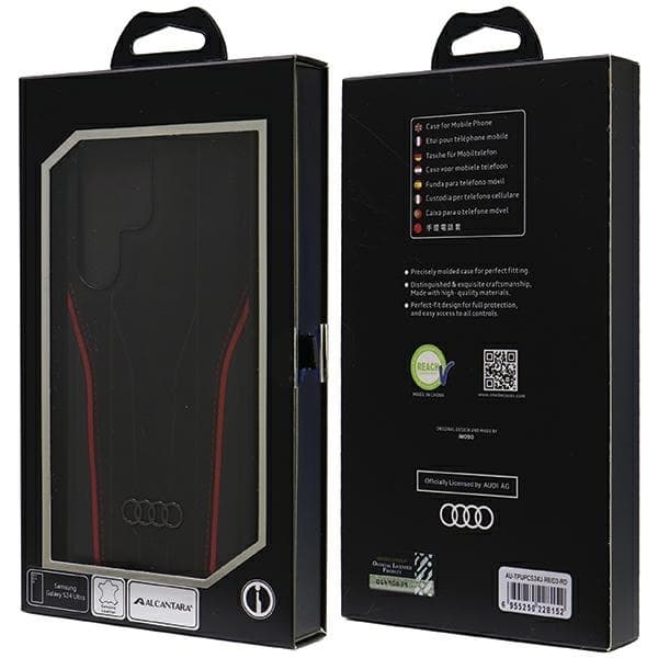 Audi telefontaske til Galaxy S24 Ultra MagSafe ægte læder/rød