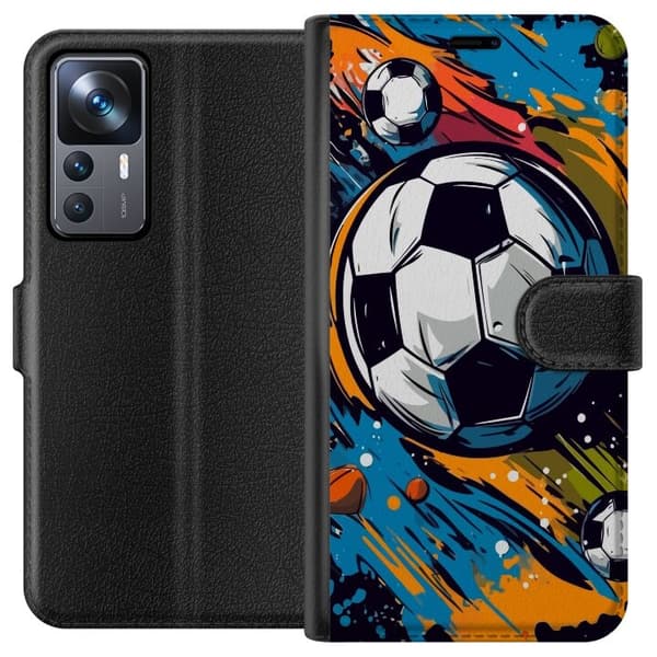 Plånboksfodral till Xiaomi 12T Pro med Fotbollar