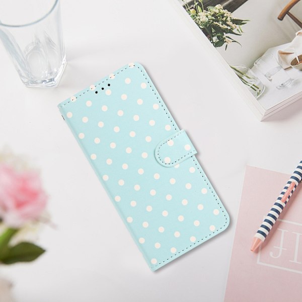 OnePlus 15 5G Plånboksfodral Polka Dot Pattern Konstläder Blå