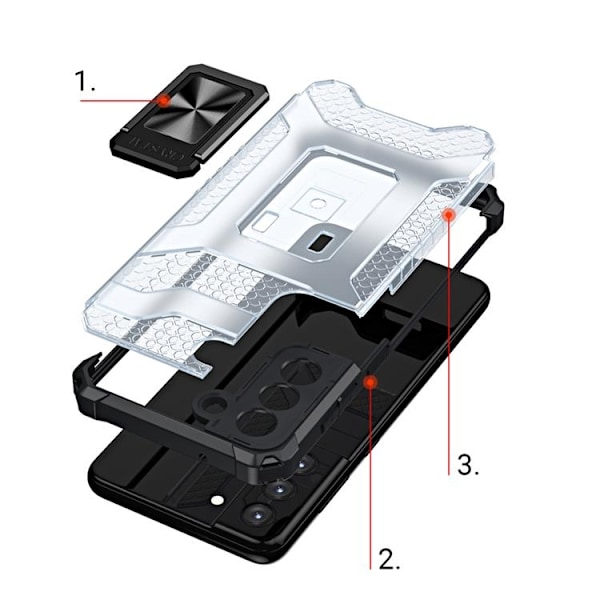 Crystal Ring Kickstand Skal Galaxy S21 Plus 5G - Blå