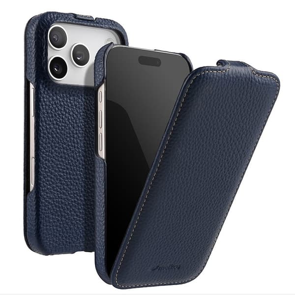 MELKCO Mobilskal till iPhone 17 Pro Max Äkta Läder + PC - Svart