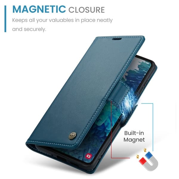 CASEME Plånboksfodral Konstläder för Samsung Galaxy S20 FE - Blå