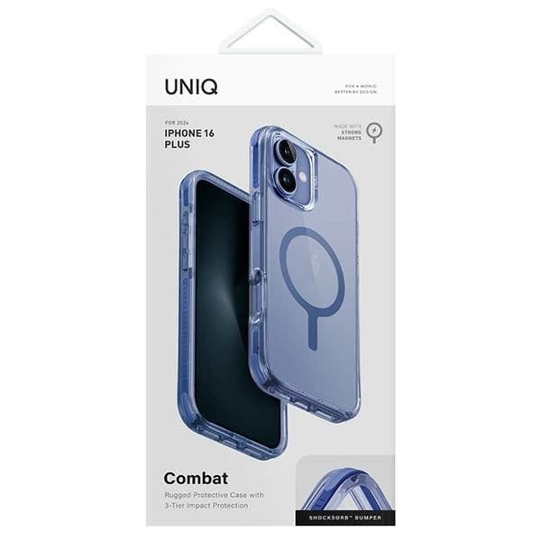 UNIQ Mobilskal till iPhone 16 Plus MagSafe Combat - Pärlblå Blå