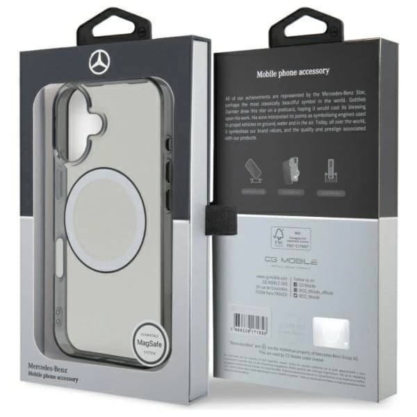 Mercedes Mobilskal till iPhone 16 Magsafe Printed Logo - Clear