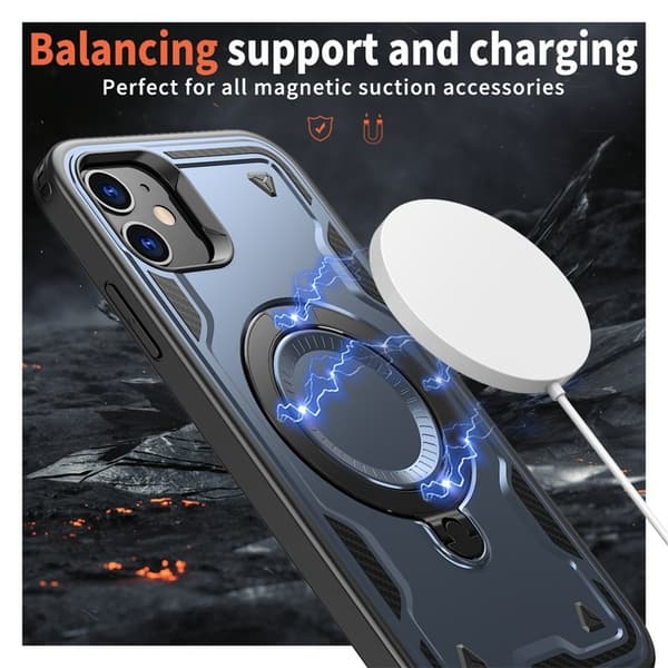 Mobilskal till iPhone 11 / XR Plast Militärt Skydd Kickstand - Blå