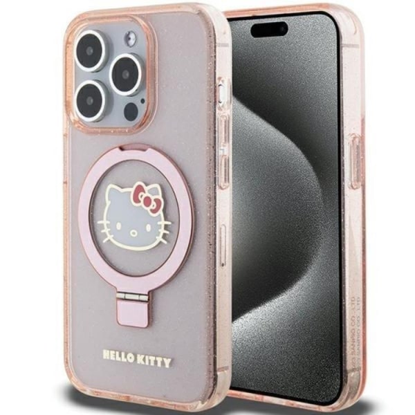 Hello Kitty iPhone 15 Pro -mobiilisuojus Magsafe Sormusteline Glitter