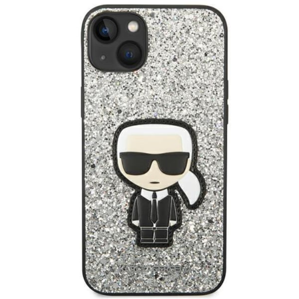 Karl Lagerfeld iPhone 14 Skal Glitter Flakes Ikonik - Silver