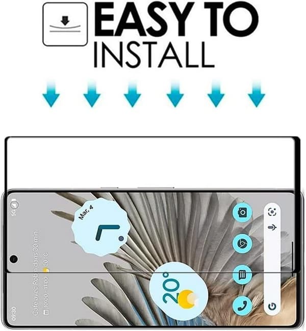 [1-PACK] Google Pixel 8 hærdet glas skærmbeskytter - sort Transparent