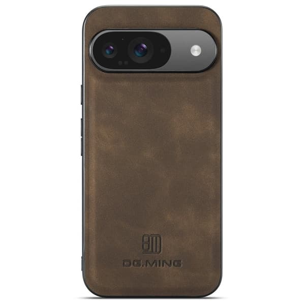 DG.MING Mobilskal till Google Pixel 9 Pro PU Läder Hybrid - Brun