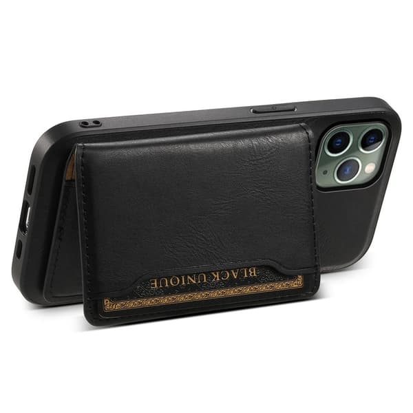 DENIOR Mobilskal till iPhone 11 Pro PU Läder + PC + TPU - Svart
