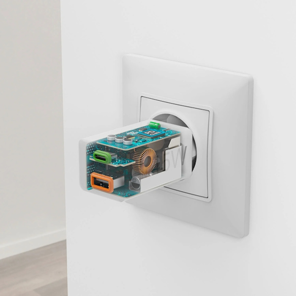 Hama Hurtigoplader 45W 1xUSB-C 1xUSB-A GaN - Hvid Vit