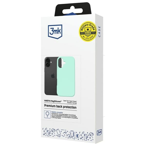 3MK Mobilskal till iPhone 16 MagSafe Silikon Hardy - Turkos