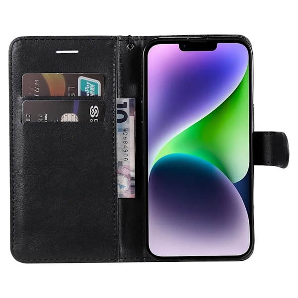 KT iPhone 15 Plus Plånboksfodral - Svart Svart