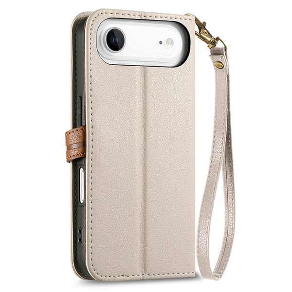 iPhone Air Plånboksfodral Leaf Magnetiskt Spänne Konstläder - Beige Beige