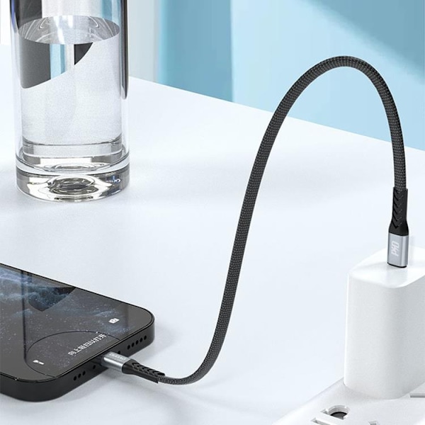 Dudao USB-C till Lightning kabel PD 20W 0.23m - Svart Svart