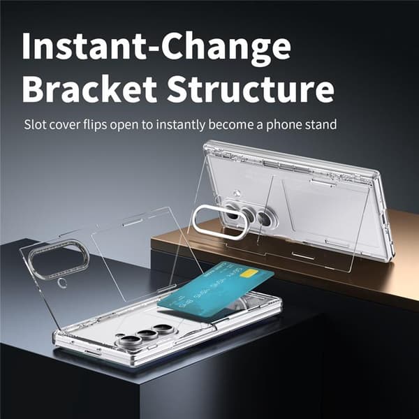 Plånboksfodral För Galaxy Z Fold 8 med Härdat Glas - Transparent