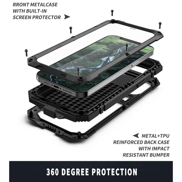 R-JUST Mobilskal till iPhone 12 Pro Max Shockproof Svart