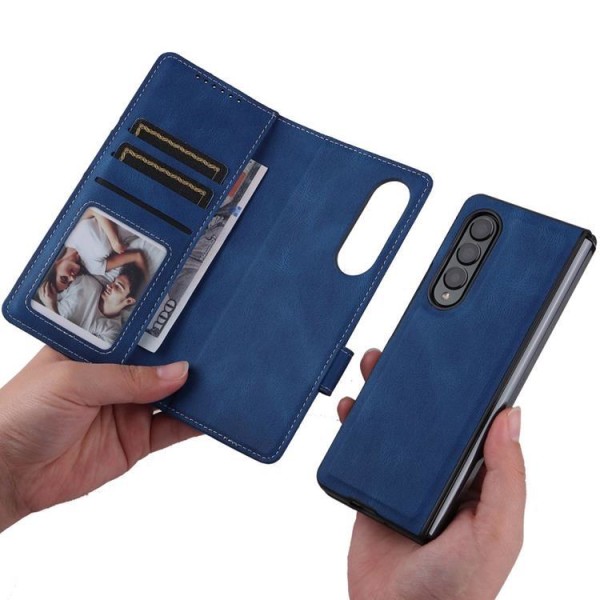 Galaxy Z Fold 4 lompakkokotelo 2in1 irrotettava - sininen