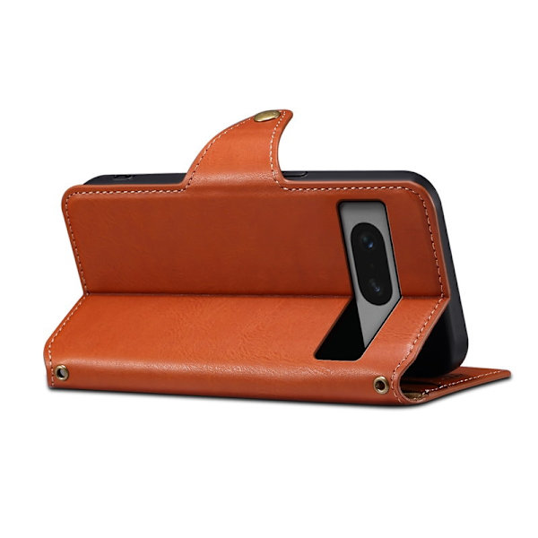 DENIOR Google Pixel 7 5G Plånboksfodral Konstläder Chockskydd - Brun