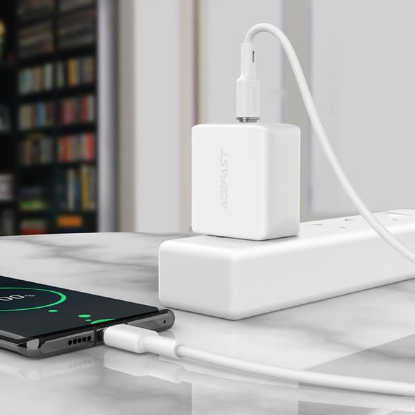 Acefast USB-C til USB-C Kabel 60W 1,2m - Hvid Vit