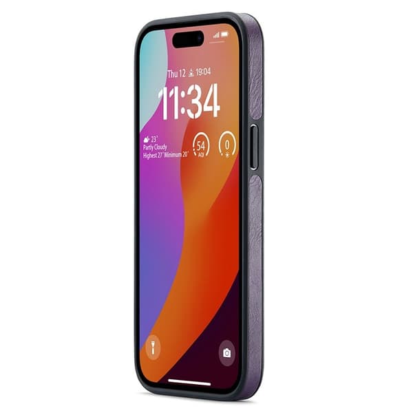 DG.MING Mobilskal till iPhone 15 Logo View Anti-Drop Lila