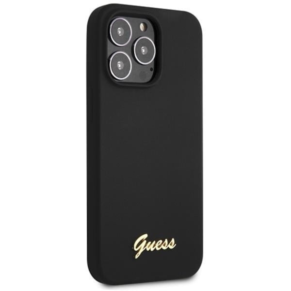 Guess iPhone 13 Pro Max Mobilskal Script Gold Logo - Svart Svart