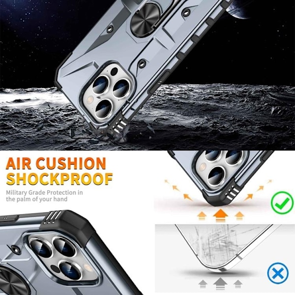 iPhone 14 Pro Skal Ringhållare Armor - Blå
