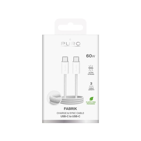 Puro USB-C - USB-C 240W Kabel 1m Fabrik 4 - Hvid Vit