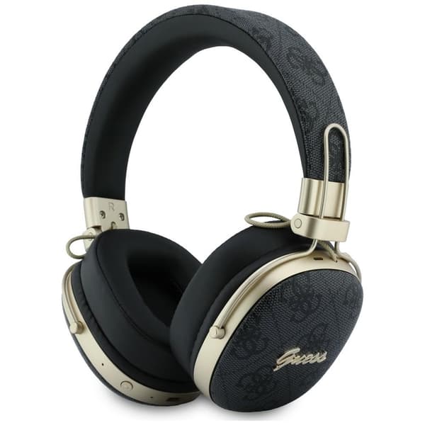Guess On-Ear Hörlurar Bluetooth ENC Metal 4G Script Logo - Svart