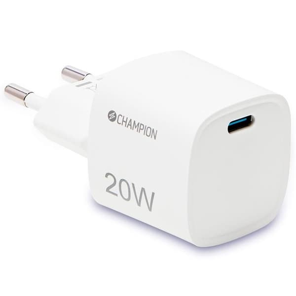 Champion Väggladdare USB-C 20W - Vit Vit