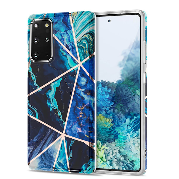 BOOM - Grid skal Galaxy S20 Plus - Blå Marmor Blå