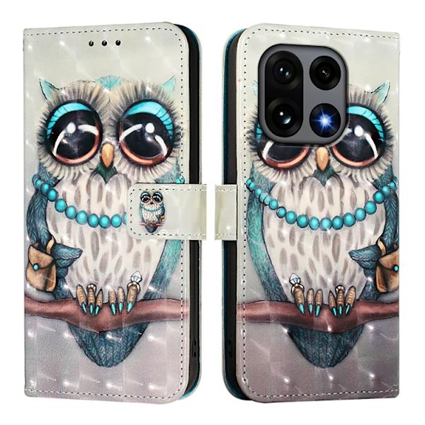 OnePlus 15 Konstläder Plånboksfodral Pattern Printing Brun