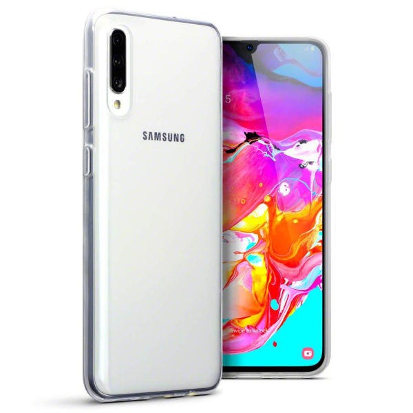 Qubits Mobile Suojakuori Samsung Galaxy A70 -puhelimelle - Läpinäkyvä