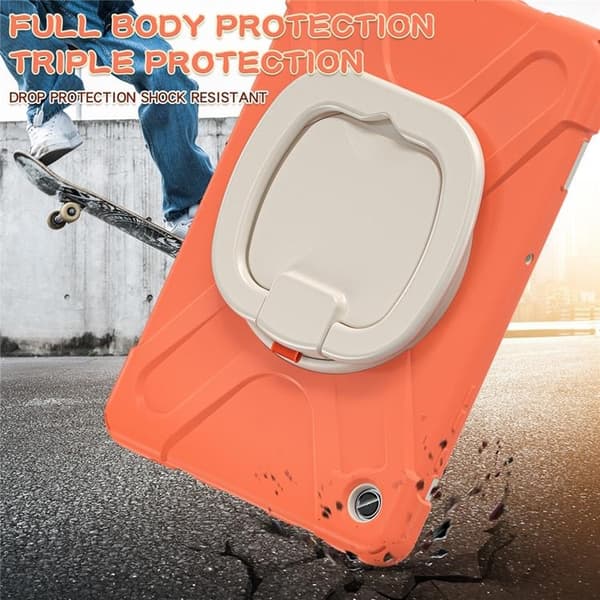 Mobilskal till Galaxy Tab A9 Plus Kickstand Handle Grip - Coral Orange Orange