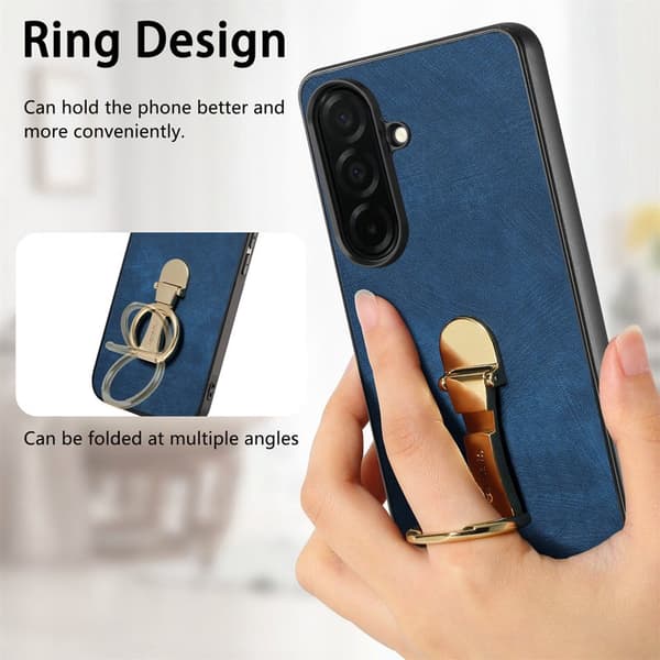 CASENEO Mobilskal för Samsung Galaxy S26 Plus Fällbar Kickstand Konstläder - Blå
