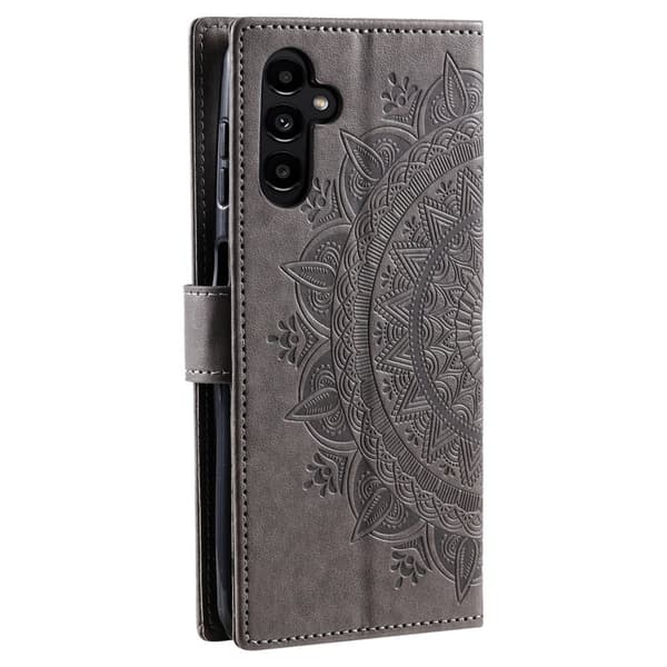Samsung Galaxy S26 Plus Plånboksfodral Impräntad Totem Konstläder - Grå