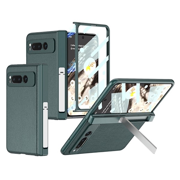GKK Google Pixel Fold Mobilskal Kickstand PU-Läder - Grön