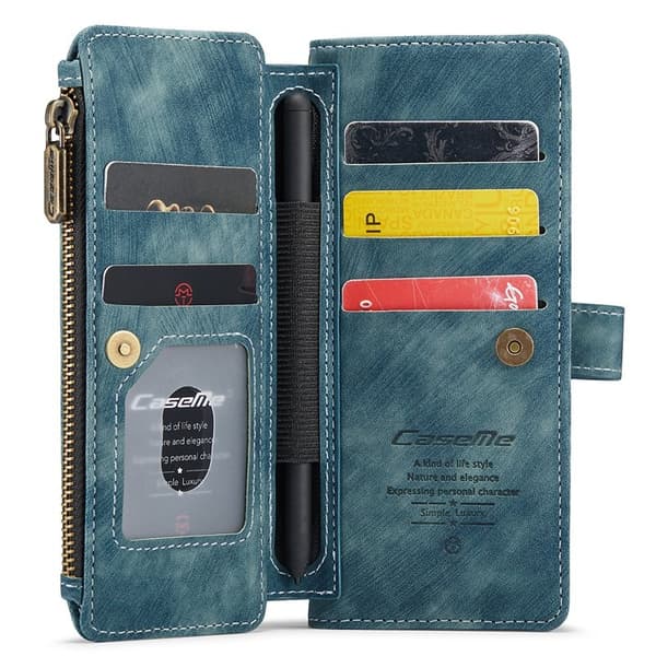 CASEME Konstläder Plånboksfodral för Samsung Galaxy Z Fold5 5G - Blå